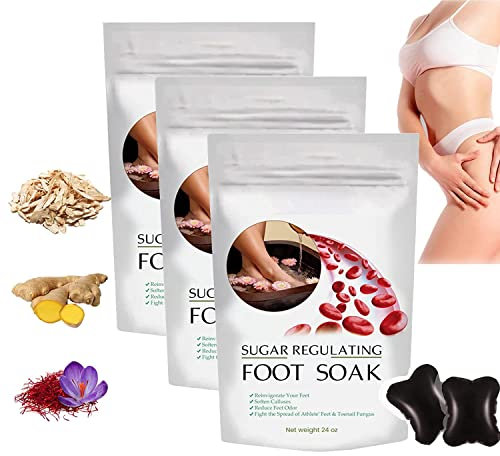 Zuckerregulierende Fußperlen für Blutzuckerspiegel, Füße, Reinigungsbad, Lymphdrainage, Ingwerfuß, Akupressur-Fußbad, Beutel zur Beruhigung der Füße und zur Linderung von Schmerzen (3 Stück)