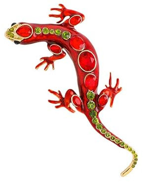 Equirider Broche Alliage Strass lézard Gecko Broche Quatre Griffes Serpent Strass Broche