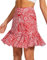M MOTEEPI Tennisrock Damen Hosenrock Skirts Skort 19 Knielang Ruffle Saum Rock mit Hose Drunter Rock Damen Fahrradrock Golfrock Hohe Taille mit 3 Taschen Rotes Paisley L