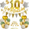 Yunchu Online Luftballon 10. Geburtstag Dekoration 10 Jahr Junge Mädchen Grün Gold Party Deko 10 Geburtstag Junge Mädchen Party Deko 10 Geburtstag Mädchen Deko Geschenk 10 jahre Geburtstag deko Ballon