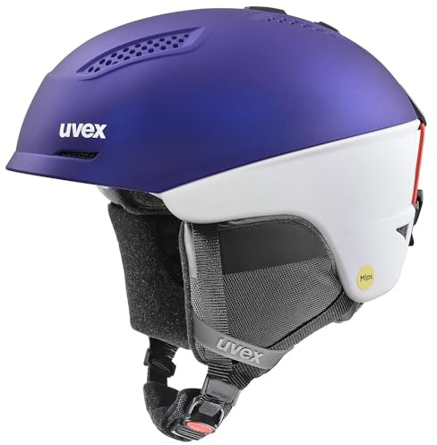 uvex Ultra MIPS Skihelm All Mountain (59-61 cm, 90 Purple bash/White matt)