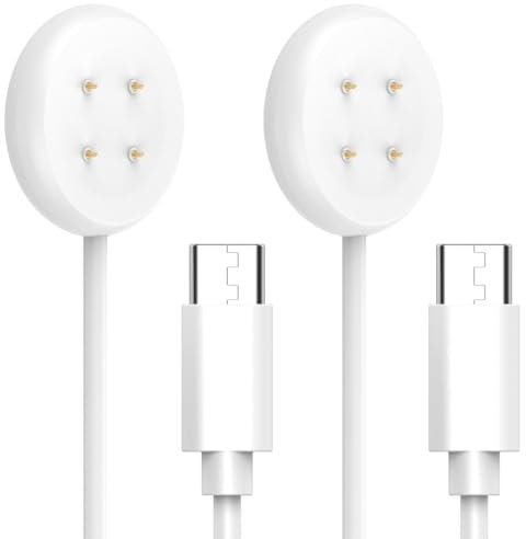 [2 Pack] YOFUNTLE Compatible for Google Pixel Watch 2 Charger,Portable USB Type C Pixel Watch 2 Charging Cable Replacement Charging Dock Accessories for Google Pixel Watch 2 Smartwatch (3.3FT, White)