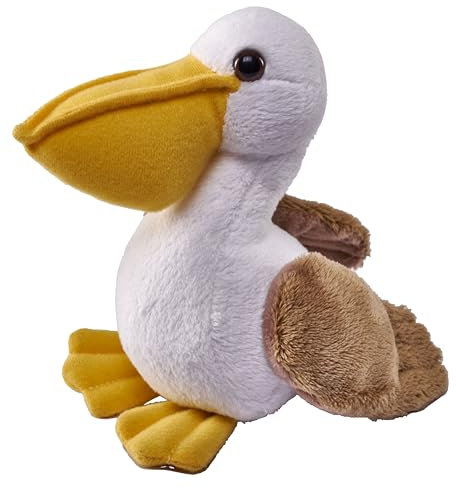 Wild Republic Pocketkins Eco Pelikan, Plüschtier, 12 cm, Plüschspielzeug, Hergestellt aus recycelten Materialien, Umweltfreundlich