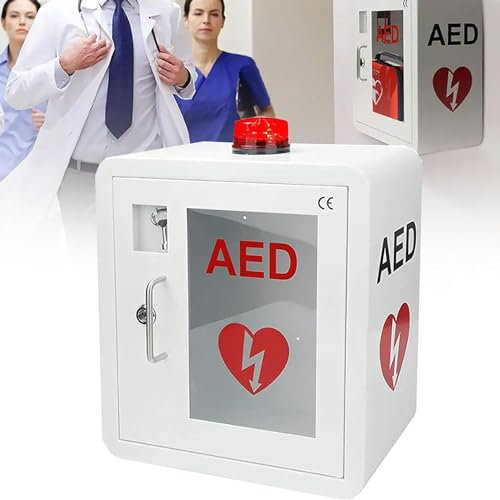 DPLXFPP Aed Defibrillator Wall Montierte Lagerschrank, Erste -Hilfe -Defibrillator -Lagerschrank Mit Schlüssel Und Alarm, Für Notfall Zu Hause, Büro Und Öffentliche Orte