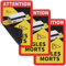 3x Toter Winkel magnetisch Angles Morts Frankreich LKW Bus über 3,5t Hinweis Schild (Bus)