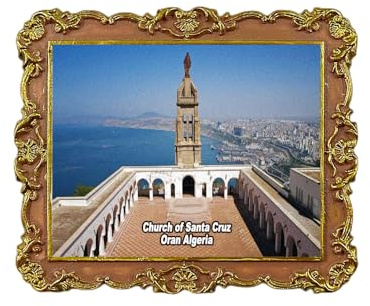 Kühlschrankmagnet Kirche Santa Cruz Oran Algerien 3D Reise Souvenir Kühlschrank Dekoration Magnetaufkleber Handwerk Kollektion