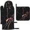 Black Rose Gold Marble Printed Oven Mitts And Pot Holders Sets Of 3 Heat Resistant Non-Slip Kitchen Oven Gloves For Cooking Baking Grilling