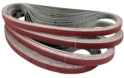 Bande Abrasive Limeuse pour Bois et Métaux 9 mm x 533 mm - Lot de 40 bandes, grains assortis (10x P40, P60, P80, P120)
