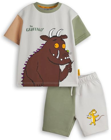 The Gruffalo T-Shirt und Shorts-Set für Jungen | Kurzarm-Grafik-T-Shirt für Kinder mit Farbblockierung und passender Hose | Mouse Fairytale Julia Donaldson Buchbekleidung Outfit