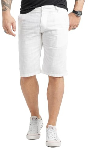 Rock Creek Leinenshorts Herren Sommerhose Kurze Hose RC-2370 | Leinenshorts für Herren, leichte Sommerhose und kurze Freizeithose für Alltag, Urlaub, Strand und Freizeit