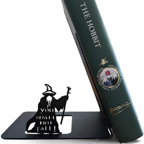 Renovatio Metall-Buchstütze, Herr der Ringe: Bürodekoration, Erwachsene, Kinderzimmer, schrulliges Geschenk, robust, rutschfestes Gegengewicht, Organizer, Heim- und Bürodekor, hält Bücher, Schwarz