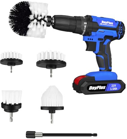 Bürstenaufsatz Bohrmaschine Set,6 Stück Akkuschrauber Befestigung Bürste Drill Brush,Reinigungsbürste Felgenbürste Scrubber Reinigung Kit für Felgen,Fliesen,Küche,Auto,Sofa Ecken & Grill