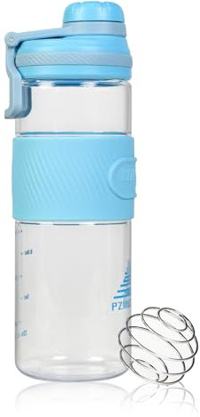 PZMLOASN Protein Shaker,shaker für eiweiß- & sportgetränke- für super cremige Fitness Eiweiß Shaker,shaker proteinshake 650ml - Langlebiger, Auslaufsicherer, gym shaker BPA-frei (Blau, 650ML)