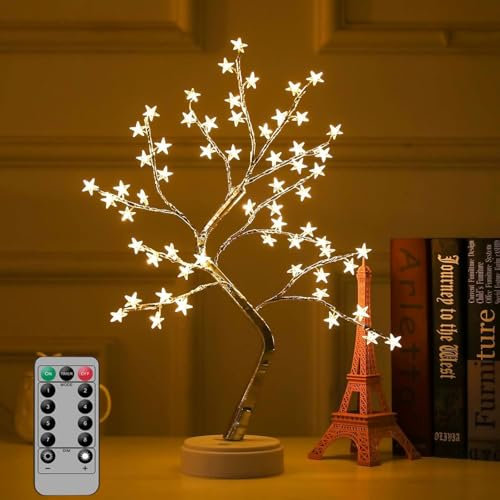 Lecone LED Lichterbaum, Bonsai Baum Licht Warmweiß Verstellbare Äste, 60 LED Baum Lampe Dekobaum Belichtet Baumbeleuchtung Innen Deko,USB/Batteriebetrieben