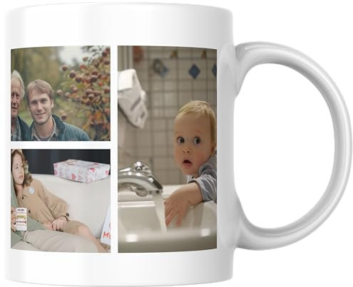 fapadjo Tasse Personnalisable, Mug Personnalisé, Cadeau Personnalisé, Cadeau Homme et Femme Original | 2 à 7 photos (2 Photos)