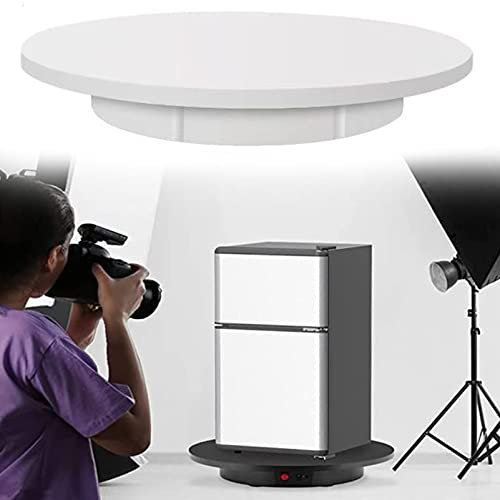 Drehbarer Displayständer, 42 cm, elektrischer Drehteller mit Fernbedienung, Fotografie-Drehteller, 100 kg Tragkraft, motorisierter Drehteller, 360º drehbar, für Produktpräsentation, weiß