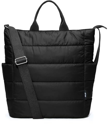 KALIDI Crossbody Handtasche Puffer Bag Damen Shopper Quilted Tote Bag Große Schultertasche mit Reißverschluss für Arbeit,Einkauf,Schule