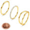 BodyBonita 3 Stück Nasenpiercing – 316L Edelstahl Doppelt Reifen Nasenring 18G CZ Septum Piercing Helix Conch Tragus Daith Ohrring lippenpiercing Schmuck Hypoallergen Frauen Männer Gold 9mm