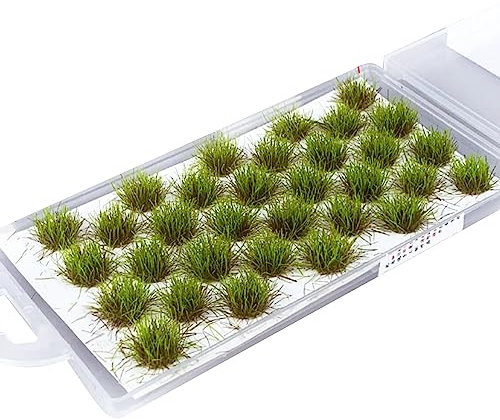 Happyaer 32 ciuffi di erba modellini di erba in miniatura statici modello di erba in miniatura cespugli arbusti per paesaggio ferroviario 32 pezzi ciuffi di erba in miniatura