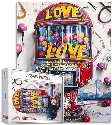 Liebe Graffiti Spiel Puzzles Erwachsene Baum Banksy Street Style Puzzle 1000 Stück Bunte herausfordernde perfekte Spiel Nächte DIY Wanddekoration handgemachte Geschenke Weihnachten Neujahr Geburtstag