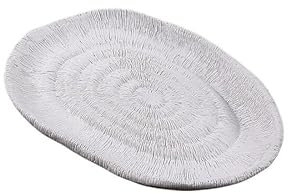 CAFIEDR Cafeteria-Tablett, Ripple, Wabi-Sabi-Stil, weiße Koralle, handgefertigtes Tablett, Wohnzimmer-Desktop-Dekoration, Aufbewahrungstablett, Schmuck, Aromatherapie-Tablett, Serviertabletts