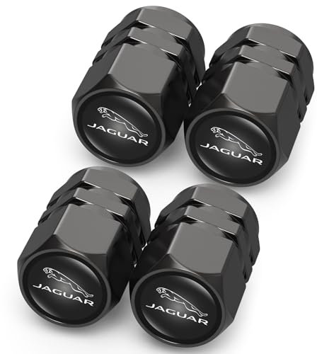 4PCS Tyre Valve Caps, Car Tyre Caps Compatible with Jaguar XE XEL XF XFL XJ XK F-PACE I-PACE E-PACE F-Type X-Type S-Type, Leak-Proof Dust Caps for Car Tyres