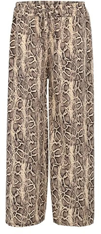 Malito - Damen Marlenehose im Animal Print - weich fließende Culottehose - lockere Sommerhose - Trendige Freizeithose 2306 - (Snake)