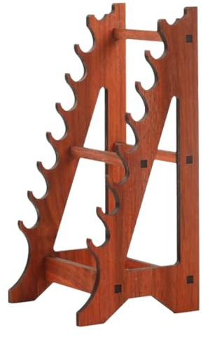 TapferBahn 7 Livelli Porta Spada,Supporto per Katana,Legno Espositore per Spada,Supporto per Spada Decorativo,Supporto per Katana Verticale,Facile da Installare,per Esposizione Spada Samurai