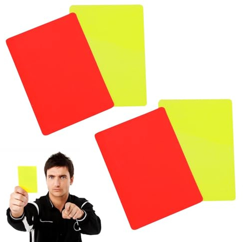 Zernavith 2 Set Soccer Referee Card,PVC Red and Yellow Card Soccers Warning and Ejection-Cards,Referee Penalty Card,Professional Referee-Cards Referee Accessories Kit,for Soccer Football Match