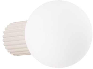 Licht-Erlebnisse Glas Wandleuchte IP44 Beige G9 Aluminium rund Kugel Modern blendarm T:17 cm Küche Spiegelleuchte Feuchtraum Wandlampe Wandbeleuchtung Bad