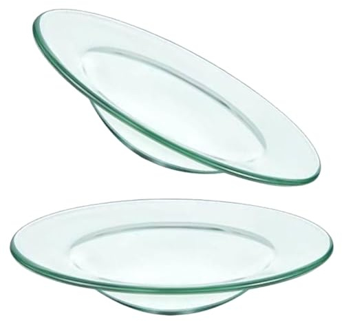 Toyvian Lot De 2 Plat De Remplacement De Réchauffement De Cire en Verre Transparent 4.72 in Soucoupe pour Lampe À Parfum Brûleur Cire Parfumée Surface Lisse Réutilisable pour Décoration Maison