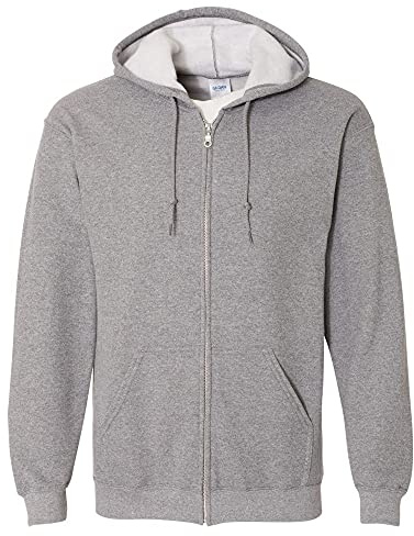 Gildan Heavy Blend Unisex Adult Full Zip Hooded Sweatshirt Top (XL) (Graphite Heather)