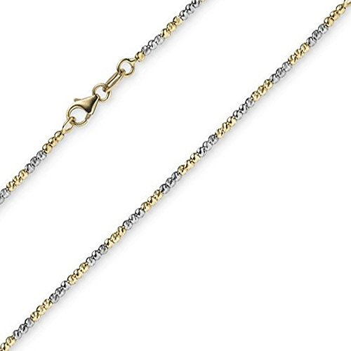 1,8mm Armband Armkette Kugelkette diamantiert 585 Gold Gelbgold Weißgold 21cm