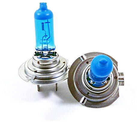 2x H7 55W 6000K 12V COOL BLUE Xenon Effekt Superhell Halogen Lampen mit E13 StVZO Zulassung - JURMANN -