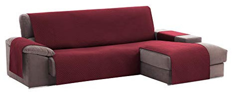 Textil-home Adele Chaiselongue Sofabezug, Beschützer für Rechtsarm Gesteppte Sofas. Größe -200cm. Farbe Rot (Vorderansicht)