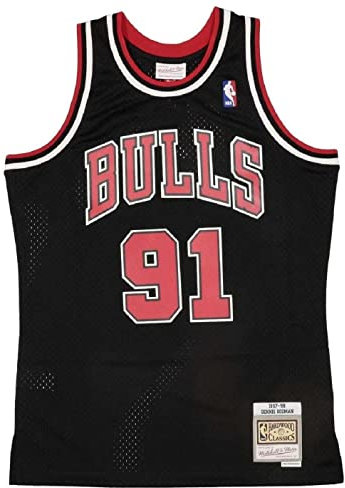 Mitchell & Ness Dennis Rodman #91 Chicago Bulls 1997-98 Youth Swingman NBA Trikot Schwarz, S (YTH)