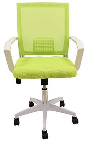 Sillón de Oficina Moderno Lent con elevación a Gas y Mecanismo basculante con Mando y regulación, el Respaldo está tapizado en Malla Transpirable y el Asiento en Tejido Mesh Verde Pistacho