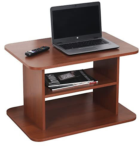 RICOO Couchtisch mit Stauraum 69 x 50 x 45 cm, Couchtisch Holz, Wohnzimmertisch für Couch Eiche Rustikal – WM094-ER, Tisch Wohnzimmer Tisch, Sofatisch, Coffee Table, Couchtisch klein, Couch Tisch