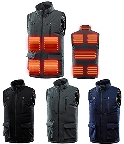 AOCRD Electric Heated Vest for Men Women, Heated Jacket Powered by USB Port,Heating Gilet with 11 Heat Generating Zones,Washable,Battery Not Included
