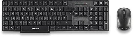 NGS Euphoria- Kit Souris et Clavier sans Fil 2,4 GHz, AZERTY Français, Noir