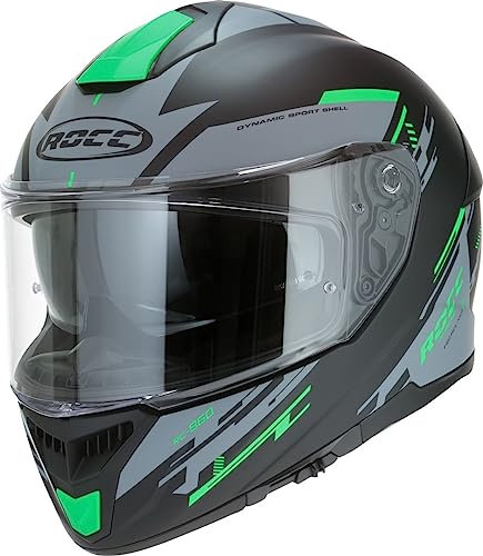 ROCC 861 Helm (Black Matt/Green,XL (61/62))