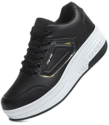 HOSIMY Schuhe Kinderschuhe mit Rollen Skate Automatisch Einziehbar Rollschuhe Inliner Skateboardschuhe Outdoor Sportschuhe Gymnastik Running Sneakers Turnschläppchen Jungen Mädchen