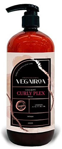VEGAIROA - Curly Plex Shampoo - Shampoo für definierte Locken ohne Kräuseln - Tiefenwirksame Feuchtigkeitspflege - Für lockiges oder gewelltes Haar - Professionelles veganes Friseurprodukt - 1000ml