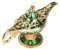 Legende Aladdin Magic Genie Lampe, Arabian Nights Wishing Lamp Vintage Tabletop Decor Home Tischdekoration Geschenk Sammlerstück (Grüngold)
