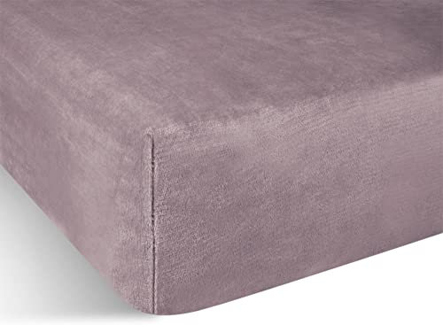 Flanell Spannbettlaken - Kuscheliges Bettlaken mit Cashmere Touch und 35 cm Steghöhe - Winter Spannbetttuch für 90x200, 100x200, 140x200 und 180x200 Farbe Rosa Größe 90-100 cm x 200 cm