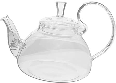 BABESA Stove Top Tea Kettle,Coffee Pot,Whistling Kettle,400ml Glass Teapot with Removable Infuser, High Borosilicate Glass Tea Kettle, for Blooming and Loose Leaf Tea