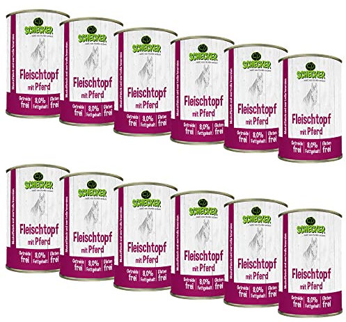 Schecker Fleischtopf mit Pferd 12 x 410g - getreidefrei - glutenfrei - in Deutschland herstellt