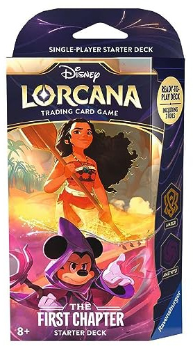 Ravensburger Disney Lorcana TCG Trading Cards Game for Adults and Kids Age 8 Years Up - Starter Set Amber & Amethyst - Deck Building