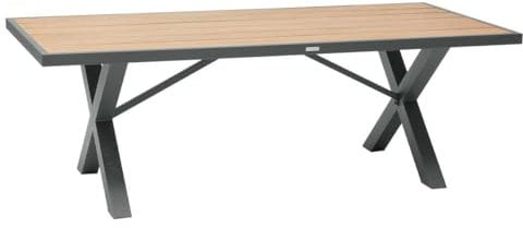 Hespéride - Rechteckiger Gartentisch Emperia, Akazie & Graphitgrau - 8 Sitze - Aluminium, epoxidbehandelt, FSC® - Akazie/Graphit