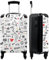 NoBoringSuitcases.com® Handgepäck, Hartschalenkoffer mit TSA Schloss, Trolley, Reisekoffer, Carry on, Rollkoffer, Klein oder Mittelgroß Weiß